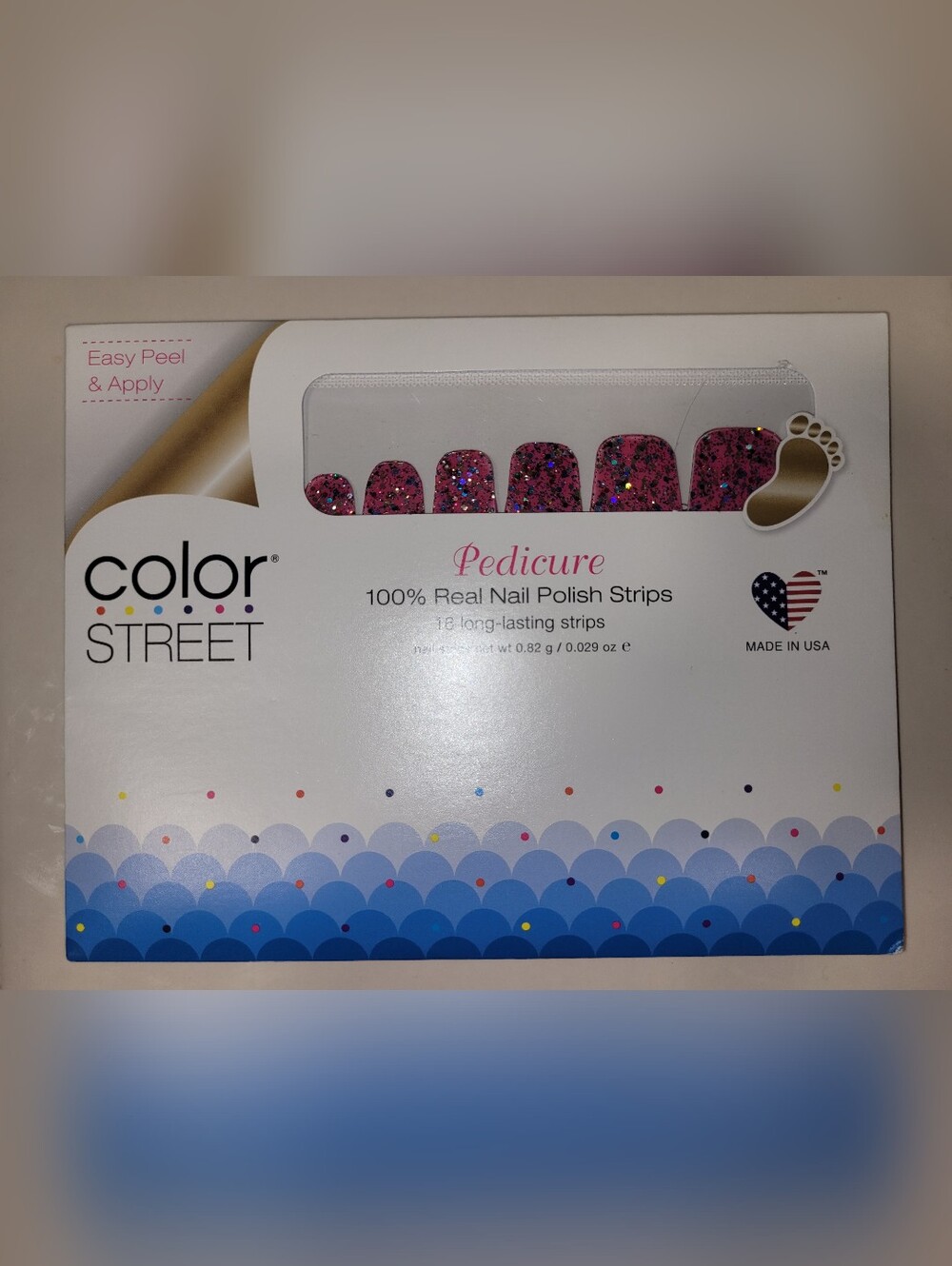5 for $25 - Color Street Dansk All Night nail polish Pedicure strips